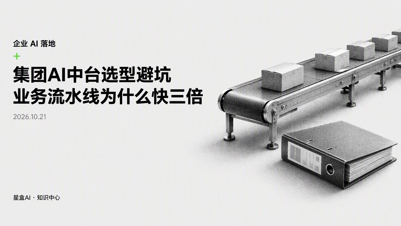 集团AI中台选型避坑:改搭业务流水线,交付为什么快了3倍?