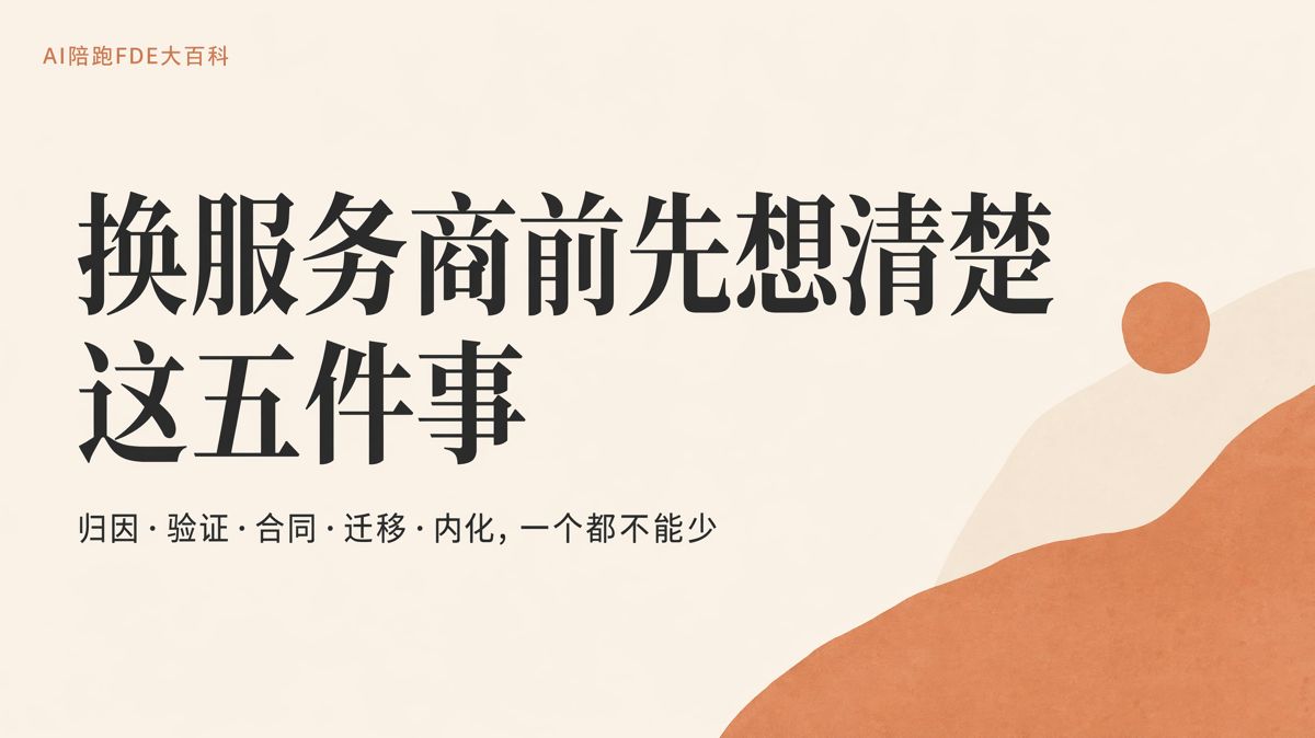 换AI服务商前,先想清楚这五件事
