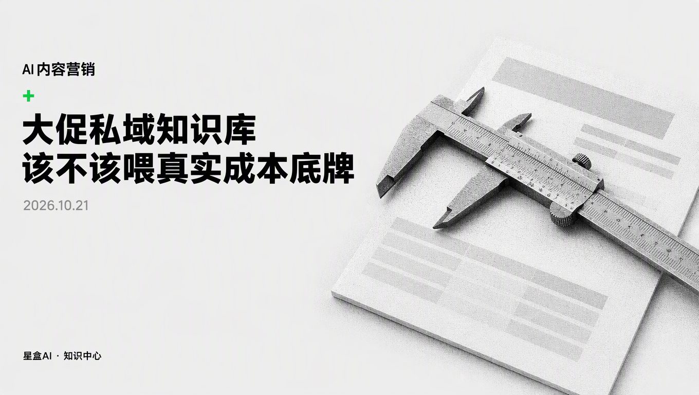 操盘手底牌:大促私域知识库该不该喂真实成本拆解?