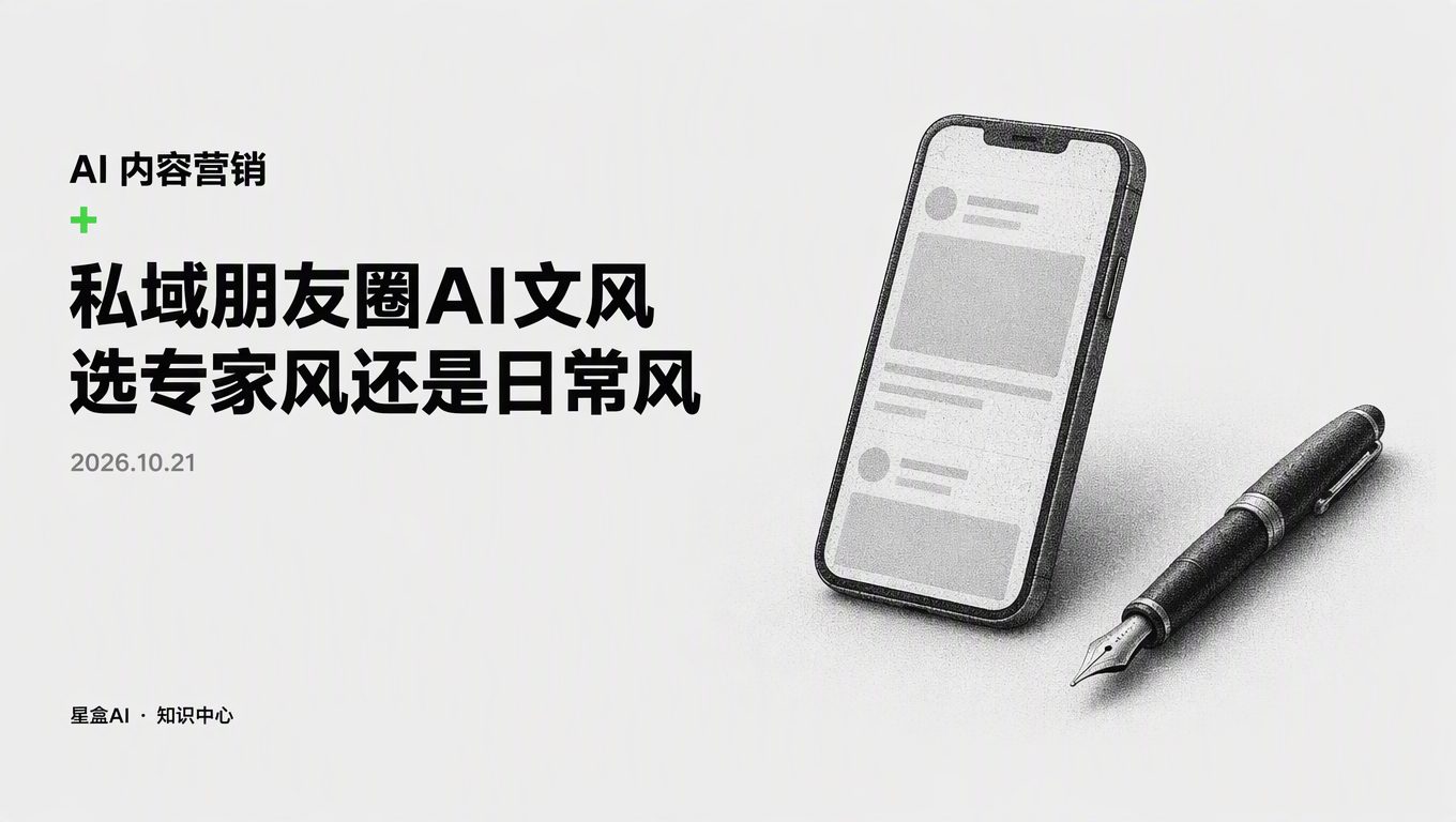 私域新号发朋友圈:私域朋友圈AI文风选专家风还是日常风?