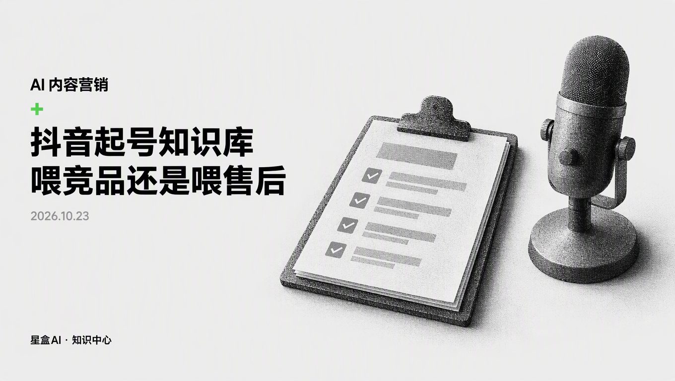 抖音起号知识库喂竞品爆款还是售后问答?30天新号实测