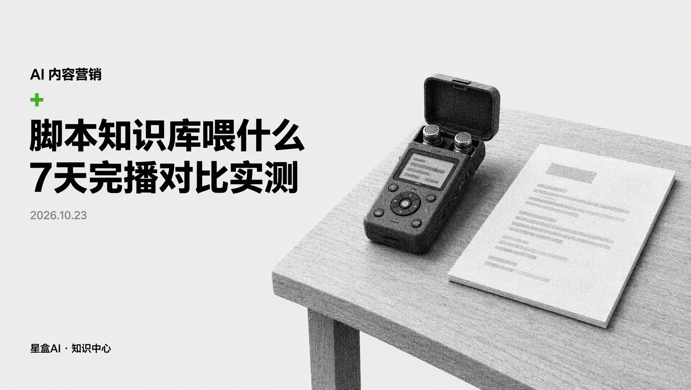 视频号脚本知识库喂销冠录音还是产品手册？7天完播对比实测