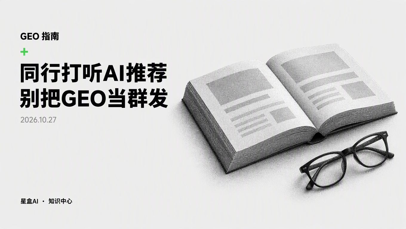 同行問我們AI推薦怎麼搞:避開把羣發當推廣的GEO誤區