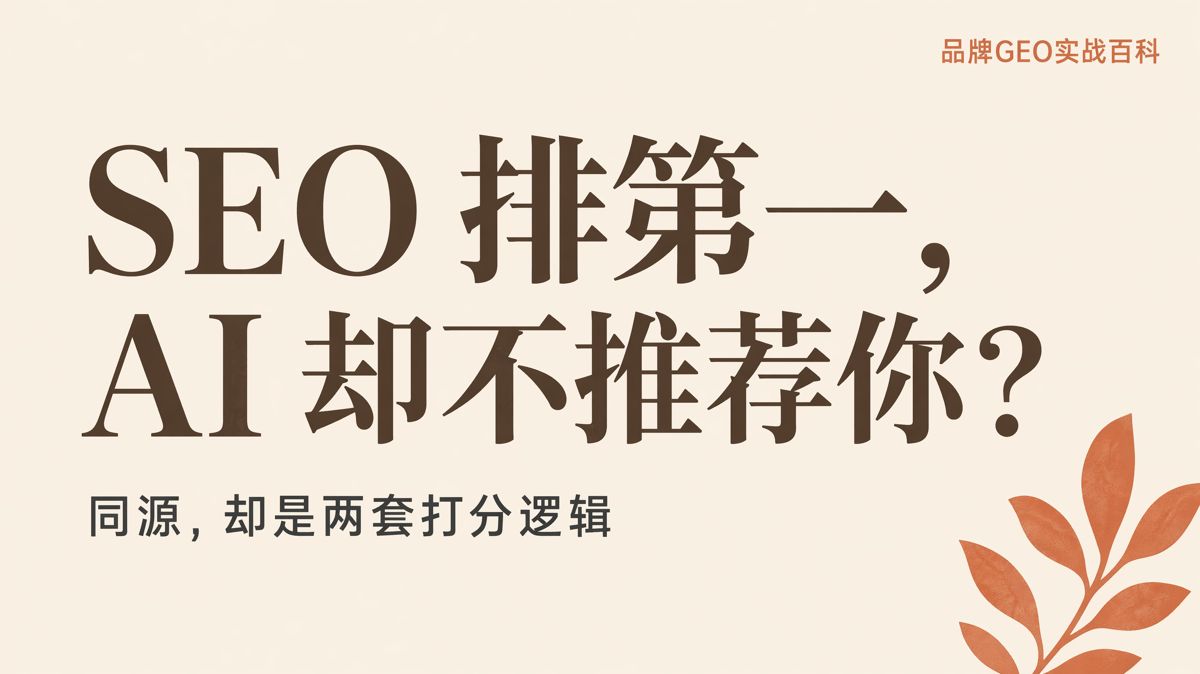 SEO排第一,为什么AI还是不推荐你?