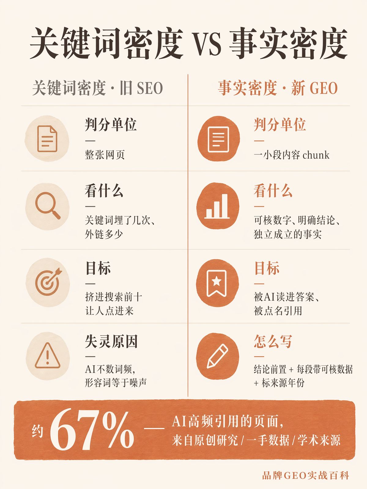 GEO的本质:从关键词密度到事实密度