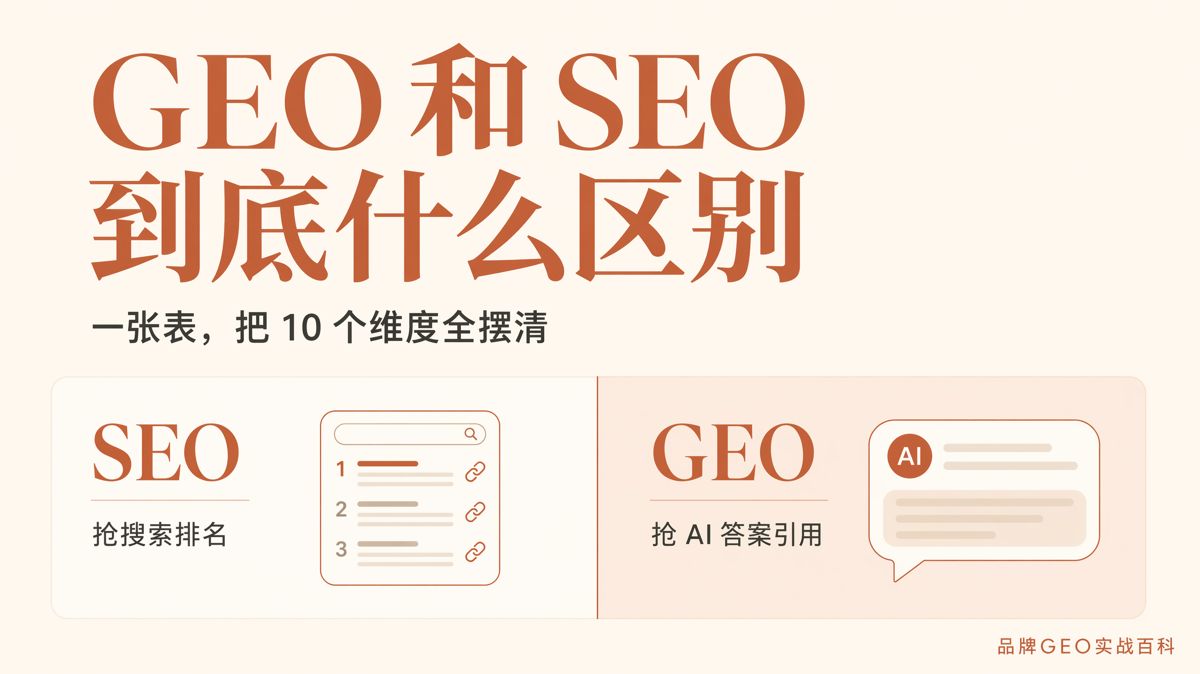 GEO和SEO有什么区别?10个维度对比