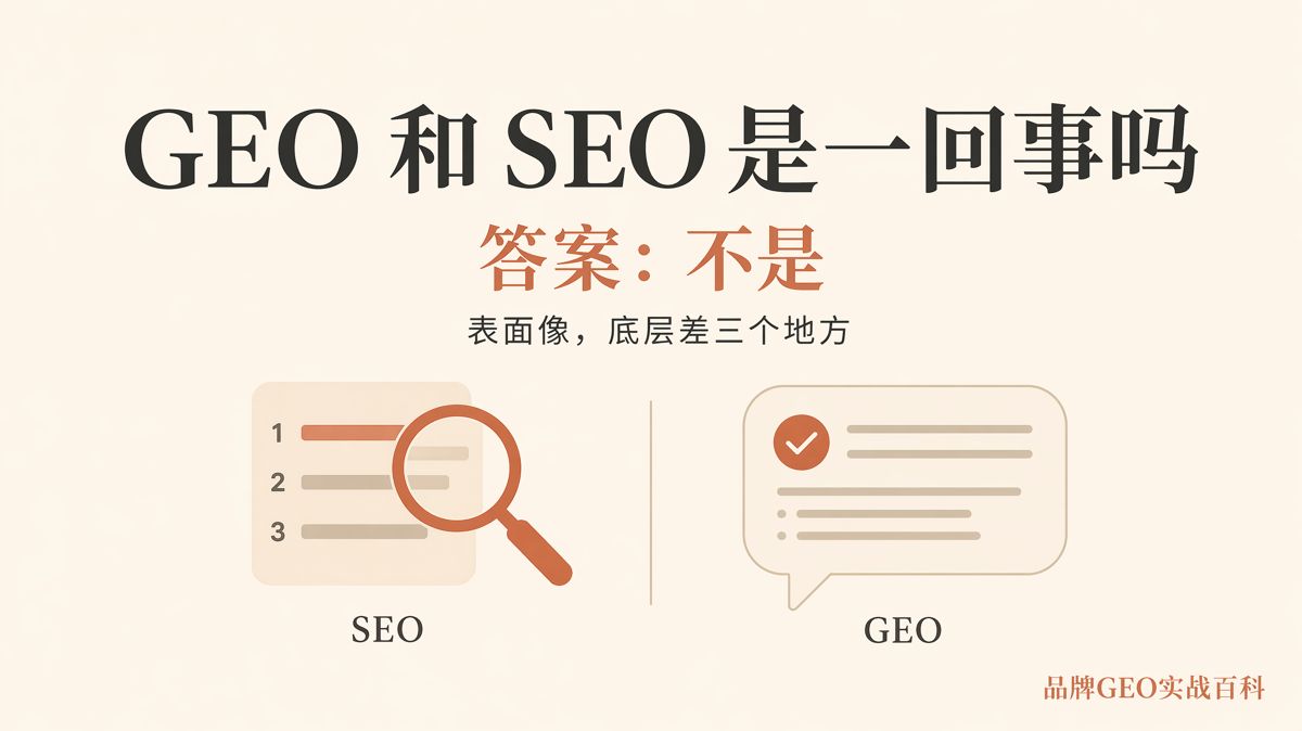 GEO 和 SEO 是一回事吗?看三个差别