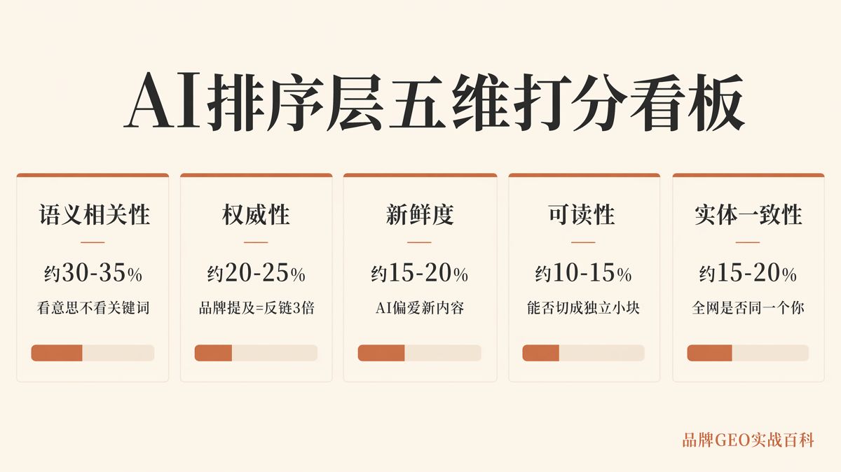AI选答案主要看哪五个维度