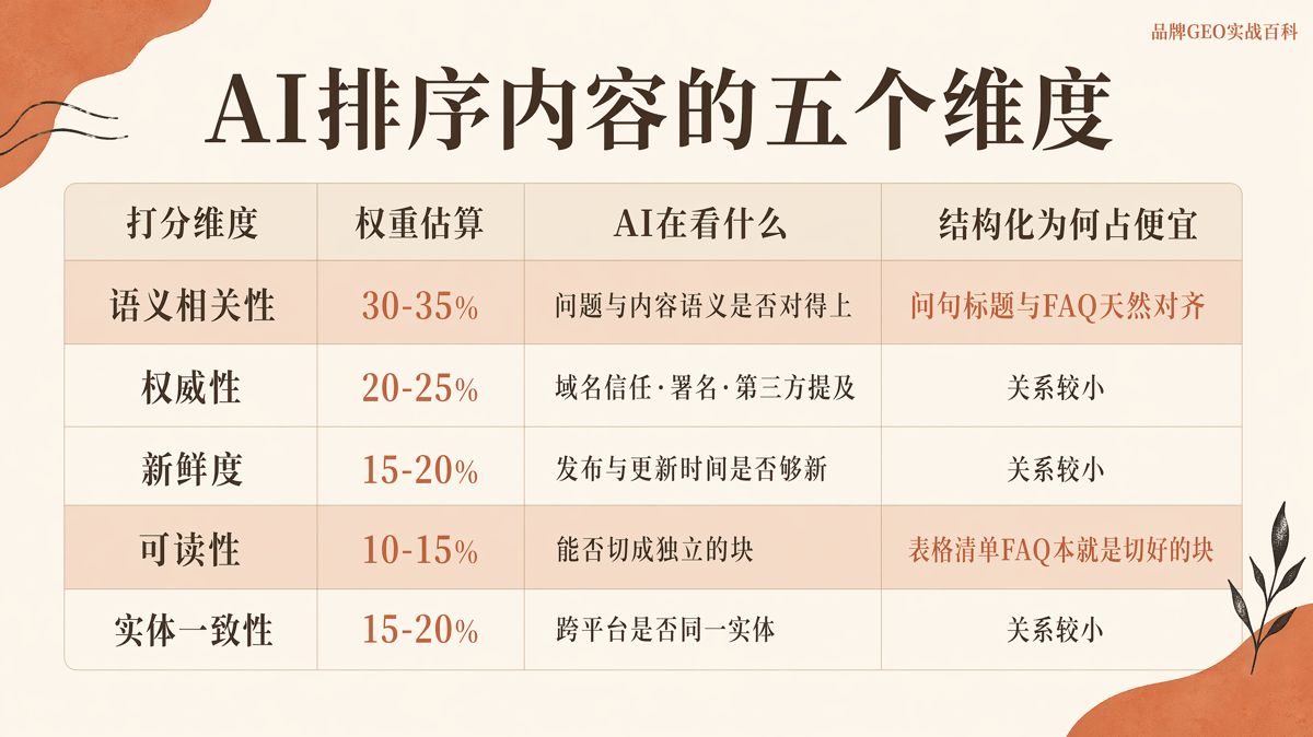 AI为什么更容易引用表格、清单和FAQ
