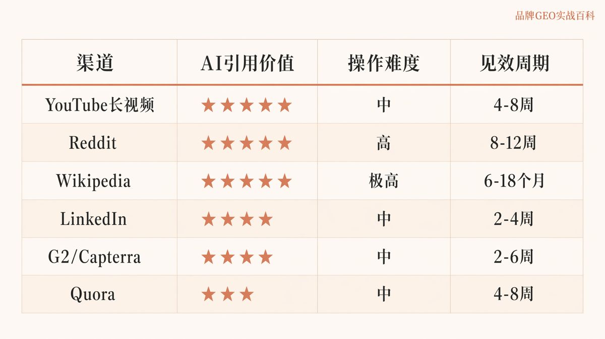 海外渠道先做哪个?AI引用价值排序