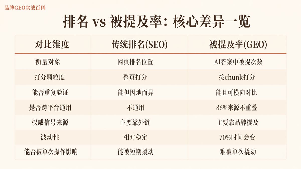 GEO核心KPI:被提及率,不是排名