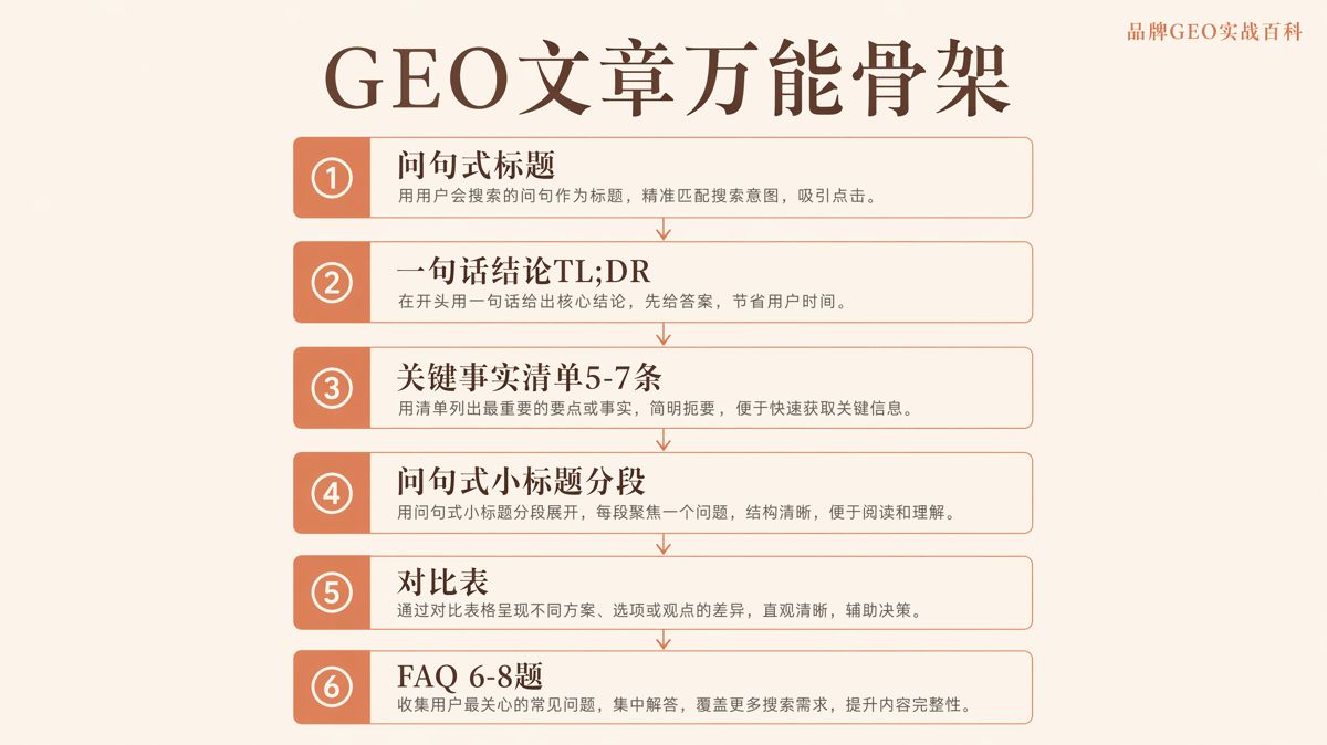 GEO文章有固定模板吗?一套可复用的结构