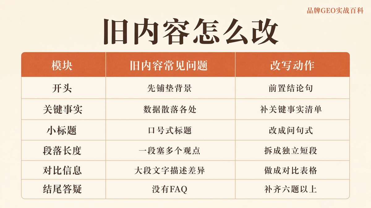 旧内容如何改得更容易被 AI 引用