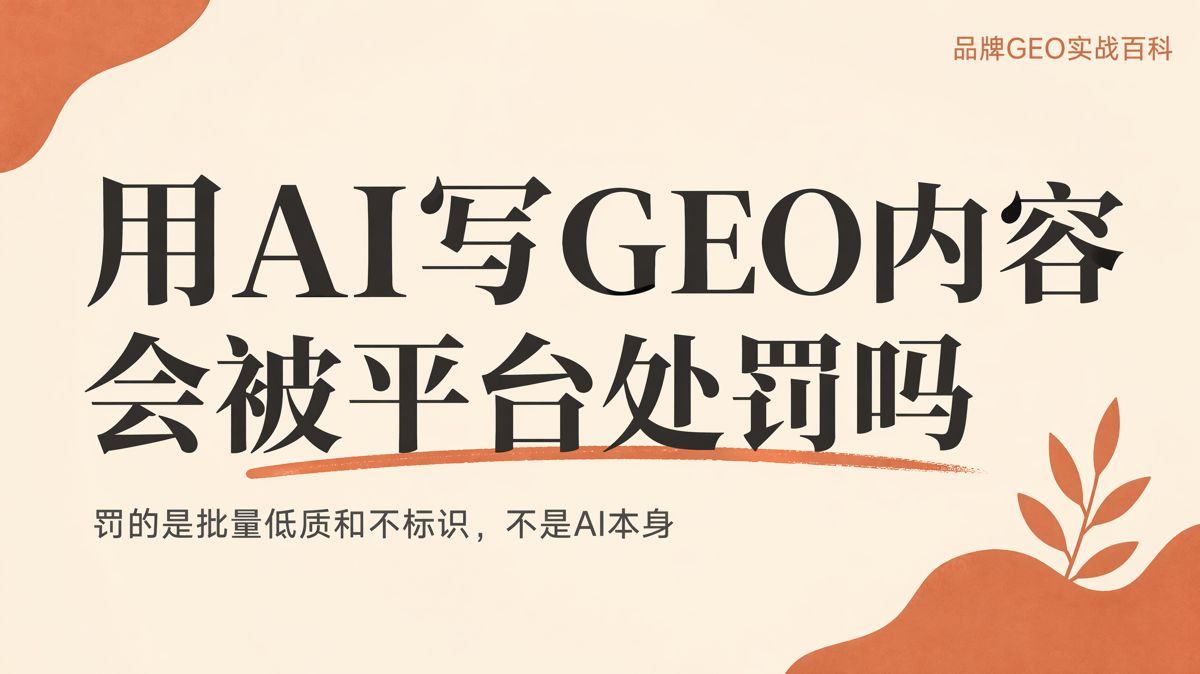 AI写GEO内容会被处罚吗?关键看这三点