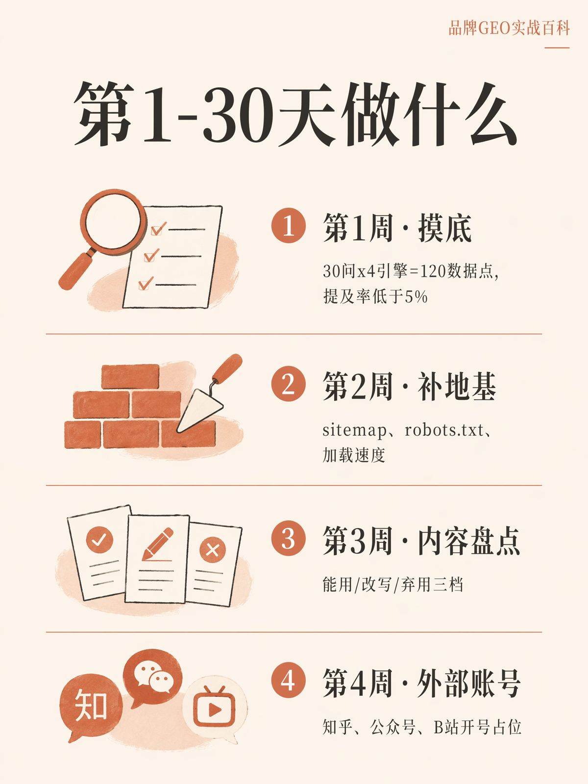 GEO落地前30天:四周基础建设清单