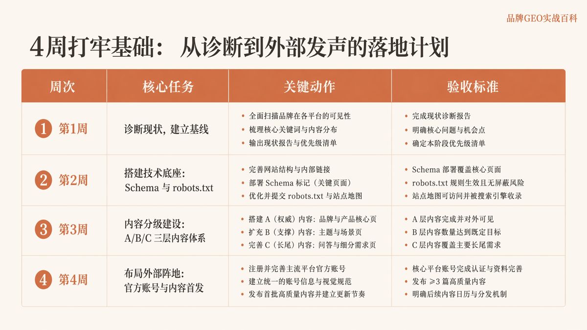GEO落地前30天:四周基础建设清单
