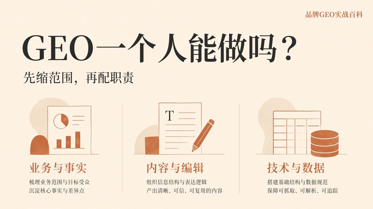 GEO一个人能做吗?从单人启动到团队配置
