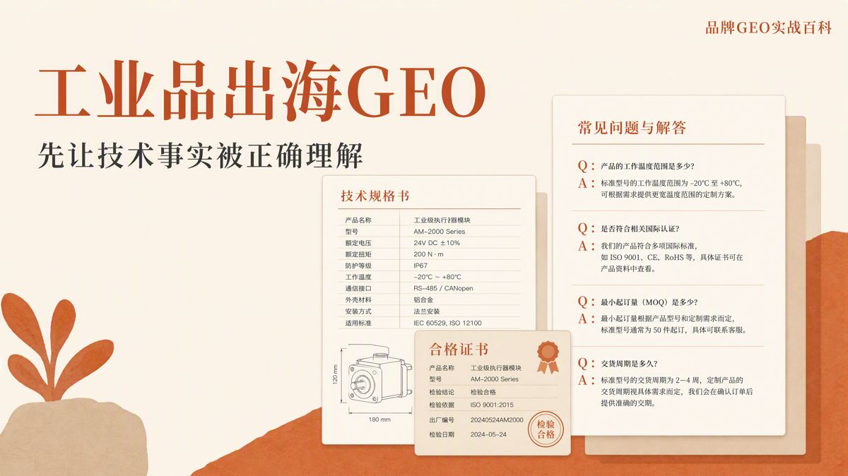工业品出海GEO怎么做:先建立可核验的信息体系