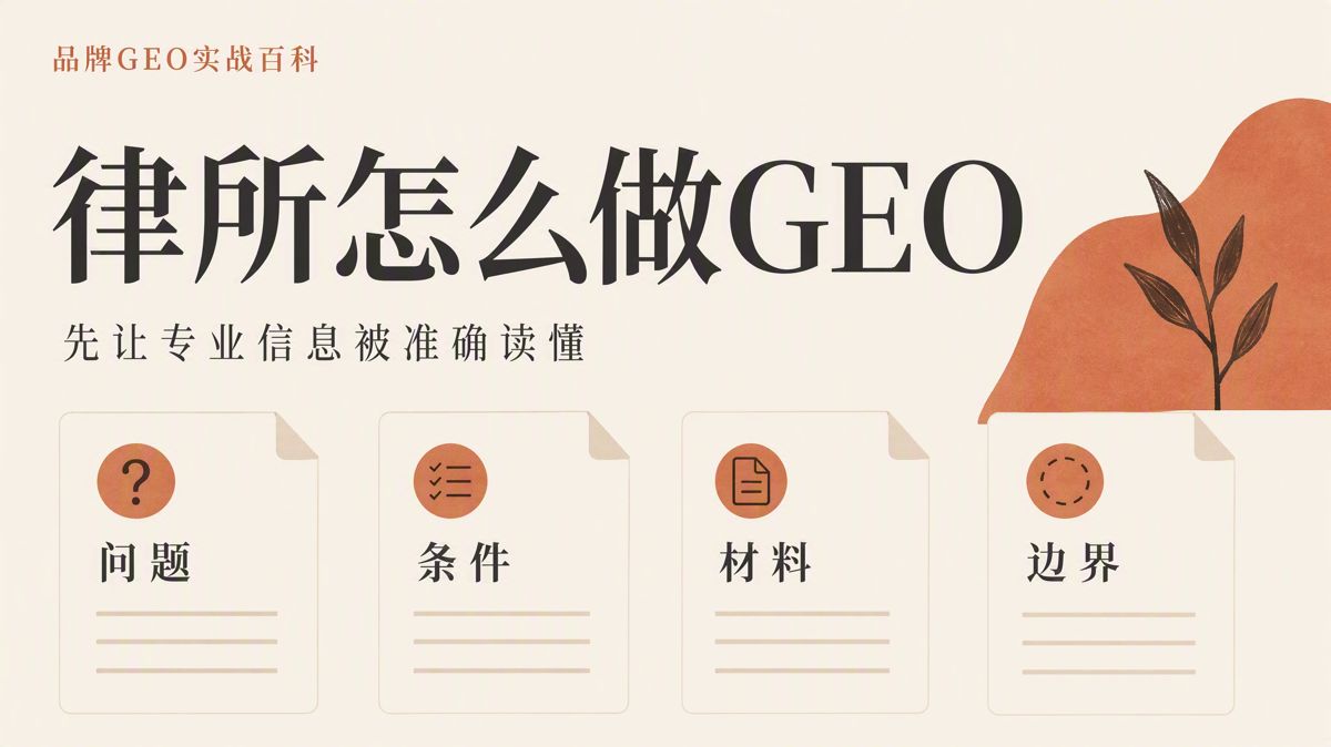 律所怎么做生成式搜索优化(GEO)
