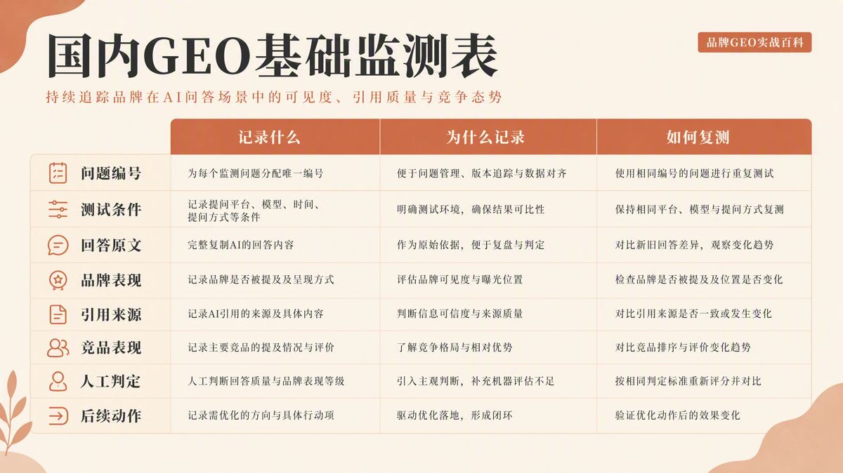 国内 GEO 怎么监测?一套可持续复测的方法
