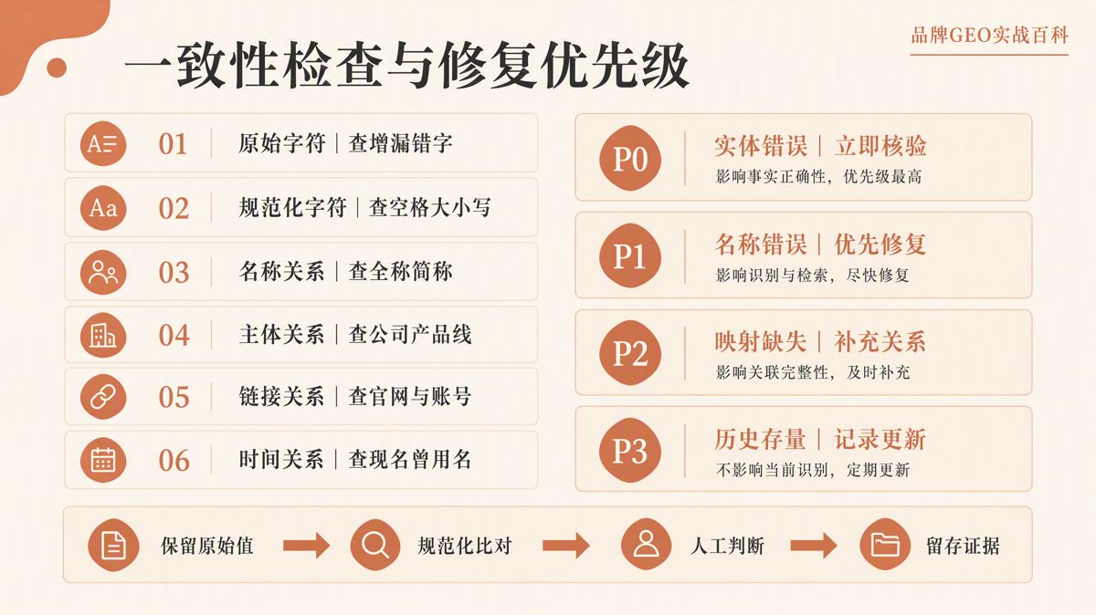 品牌名一致性检查:主档、修复与复核